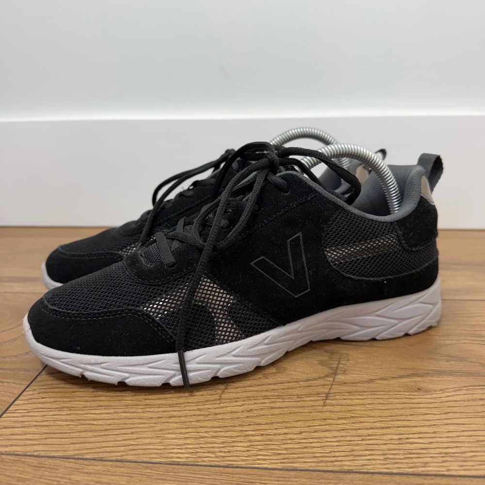 Vionic Aviate Womens‎ 9.5 Black Mesh Suede Walking Orthotic Comfort Sneakers